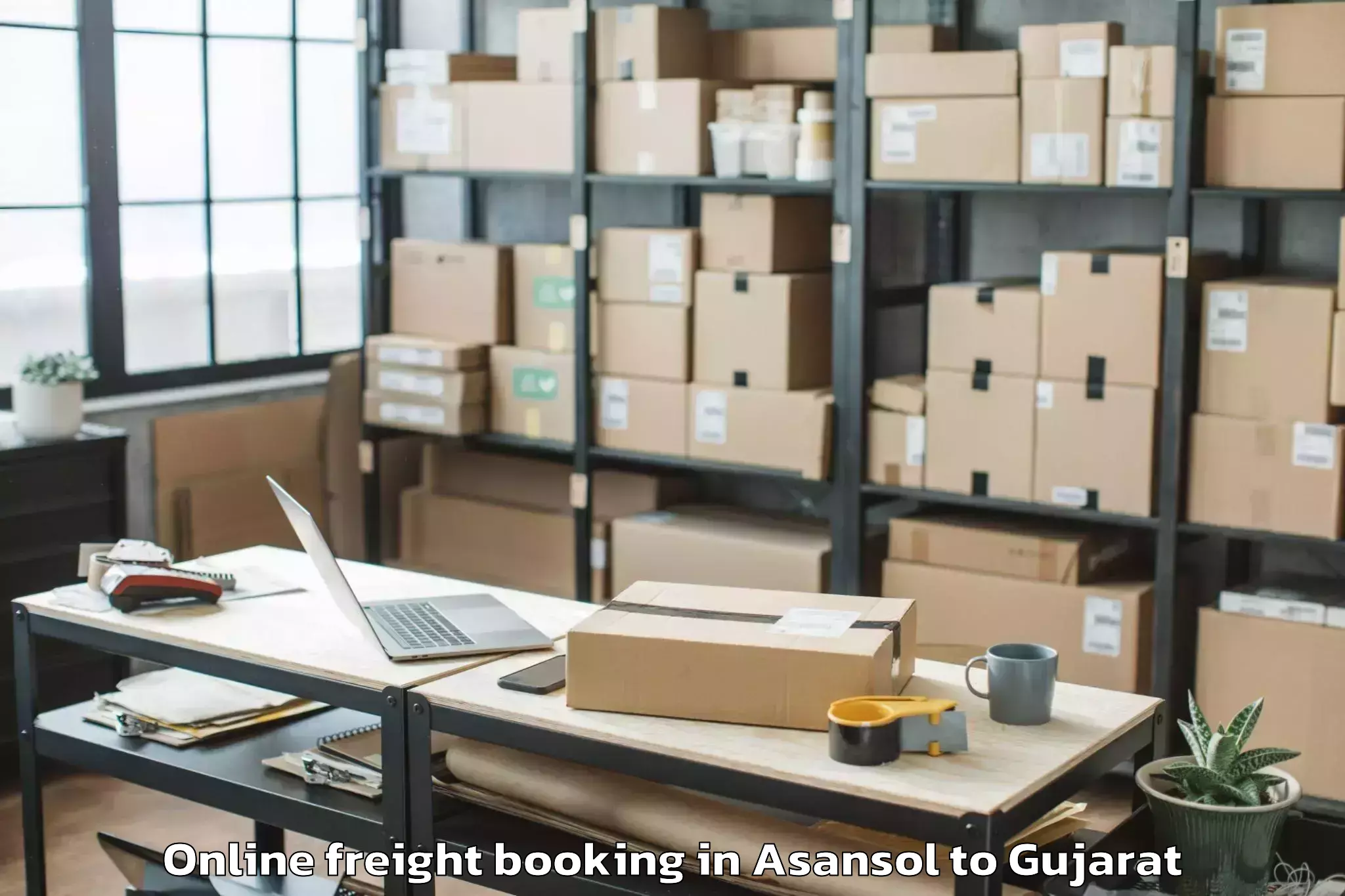 Trusted Asansol to Mehsana Online Freight Booking